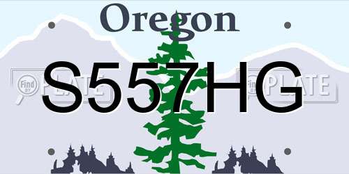 S557HG Oregon License Plate
