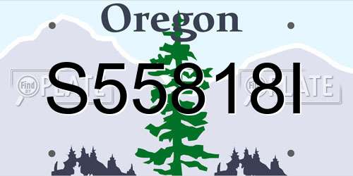 S55818I Oregon License Plate