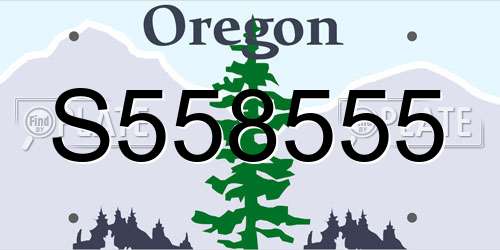 S558555 Oregon License Plate