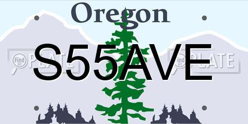 S55AVE Oregon License Plate