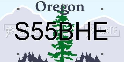 S55BHE Oregon License Plate