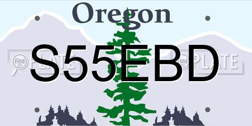 S55EBD Oregon License Plate