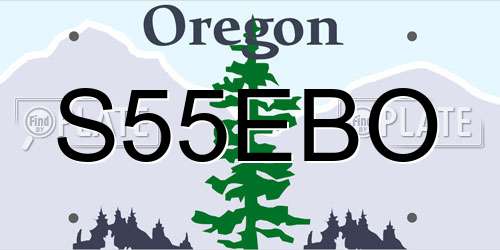 S55EBO Oregon License Plate