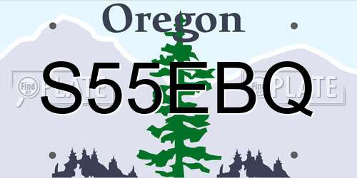 S55EBQ Oregon License Plate