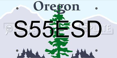 S55ESD Oregon License Plate