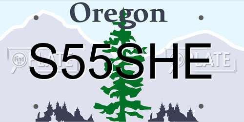 S55SHE Oregon License Plate
