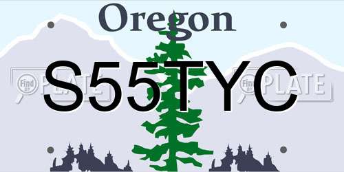 S55TYC Oregon License Plate