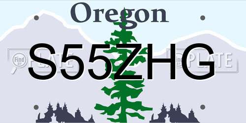 S55ZHG Oregon License Plate