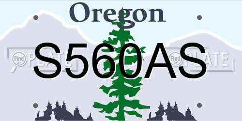 S560AS Oregon License Plate