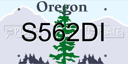 S562DI Oregon License Plate