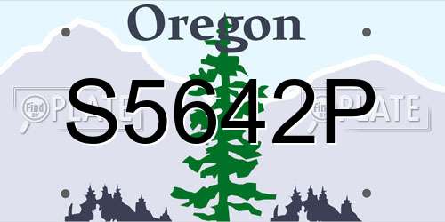 S5642P Oregon License Plate