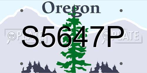 S5647P Oregon License Plate