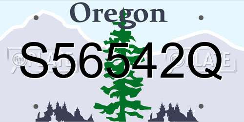 S56542Q Oregon License Plate