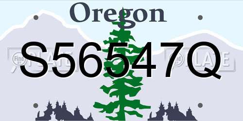 S56547Q Oregon License Plate