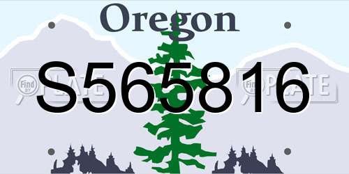 S565816 Oregon License Plate