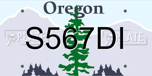S567DI Oregon License Plate