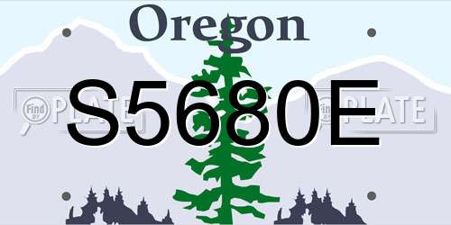S5680E Oregon License Plate