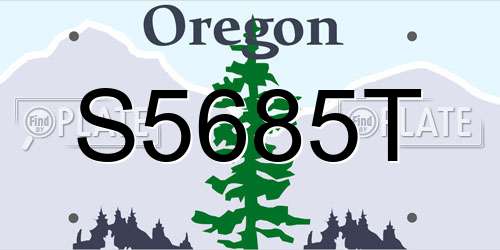 S5685T Oregon License Plate