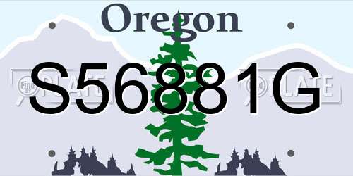 S56881G Oregon License Plate