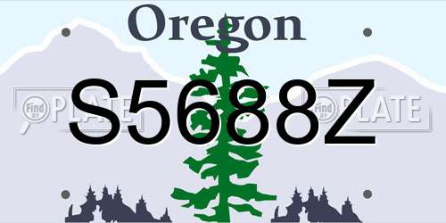 S5688Z Oregon License Plate