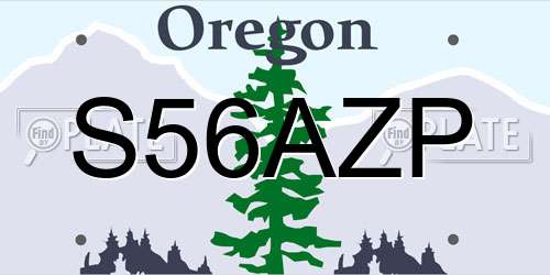 S56AZP Oregon License Plate