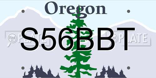 S56BBT Oregon License Plate