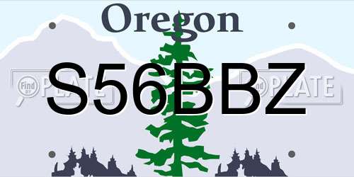 S56BBZ Oregon License Plate