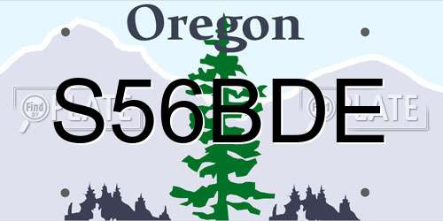 S56BDE Oregon License Plate