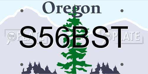 S56BST Oregon License Plate
