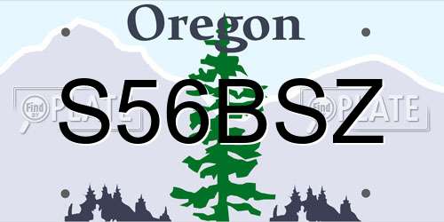 S56BSZ Oregon License Plate
