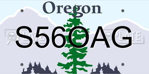 S56OAG Oregon License Plate