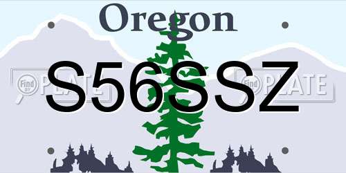 S56SSZ Oregon License Plate