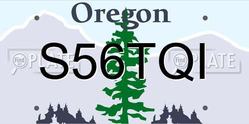 S56TQI Oregon License Plate