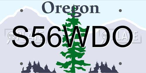 S56WDO Oregon License Plate