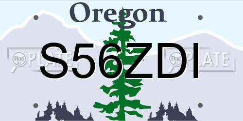 S56ZDI Oregon License Plate