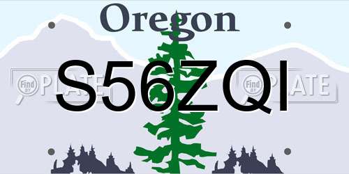 S56ZQI Oregon License Plate