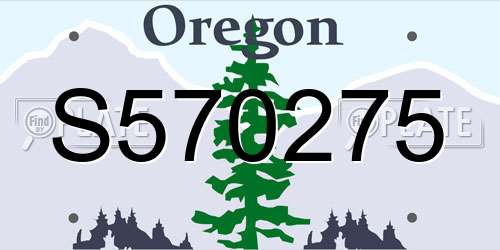 S570275 Oregon License Plate