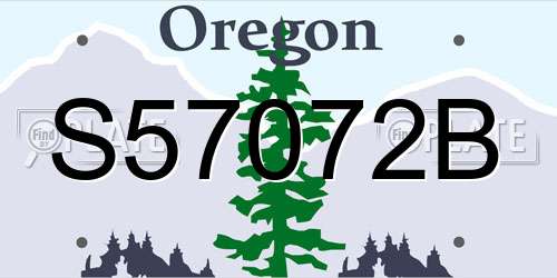 S57072B Oregon License Plate