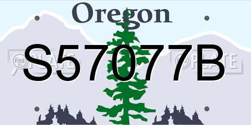 S57077B Oregon License Plate
