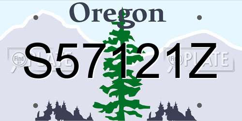 S57121Z Oregon License Plate