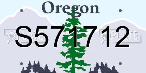 S571712 Oregon License Plate