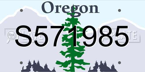 S571985 Oregon License Plate