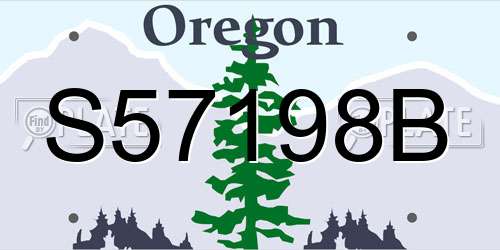 S57198B Oregon License Plate