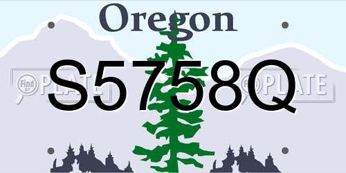 S5758Q Oregon License Plate
