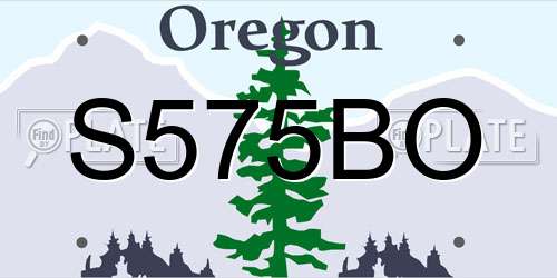 S575BO Oregon License Plate