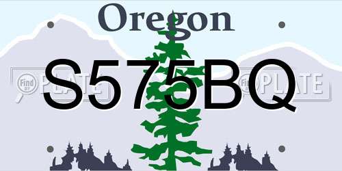 S575BQ Oregon License Plate
