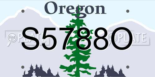S5788O Oregon License Plate