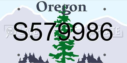 S579986 Oregon License Plate