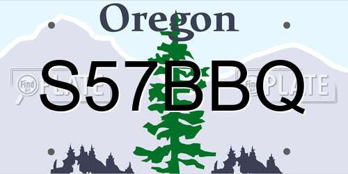 S57BBQ Oregon License Plate