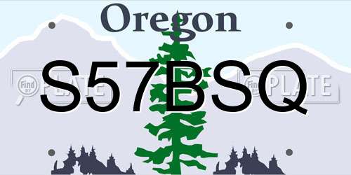 S57BSQ Oregon License Plate
